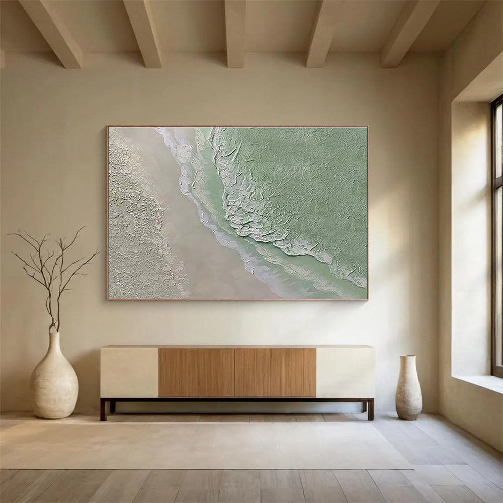 Textured Landscape Abstract Painting with Ear THY Tones THY250