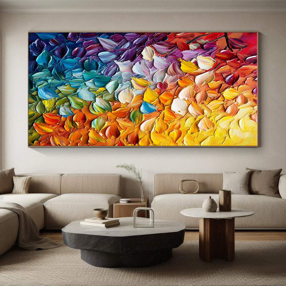 Colorful Textured Leaves Abstract Painting GER833
