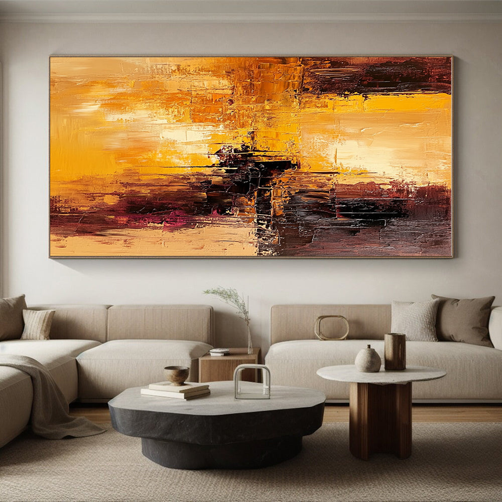 Warm Tone Textured Abstract Painting with Rich Layers GER765