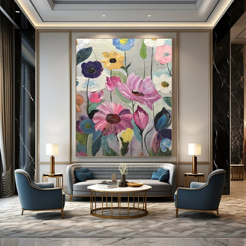 Massive Custom Abstract Paintings for Dining Room Banquet Hall Stage Backdrops & Office Training Center Presentation Walls DLZ0857