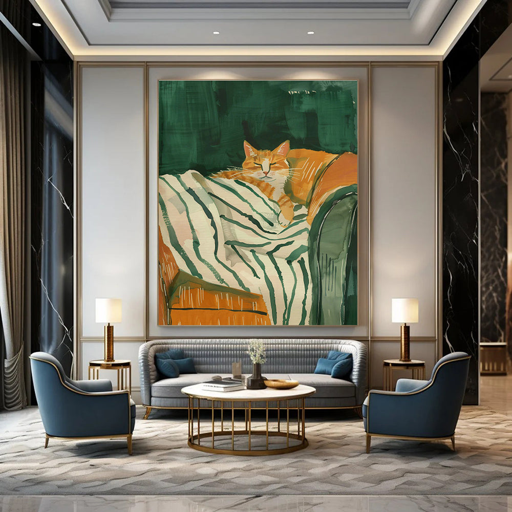 Hand - Painted Custom Abstract Murals for Cottage Hallway Stair Risers & Bedroom Closet Doors DLZ0702