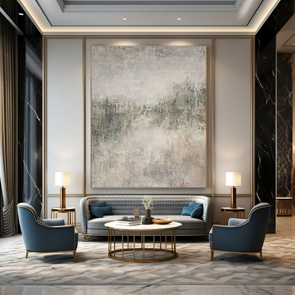 Extra-large Custom Hand-Painted Abstract Art for Dining Room China Cabinet Wall and Entryway Glove Storage Niche DLZ1856