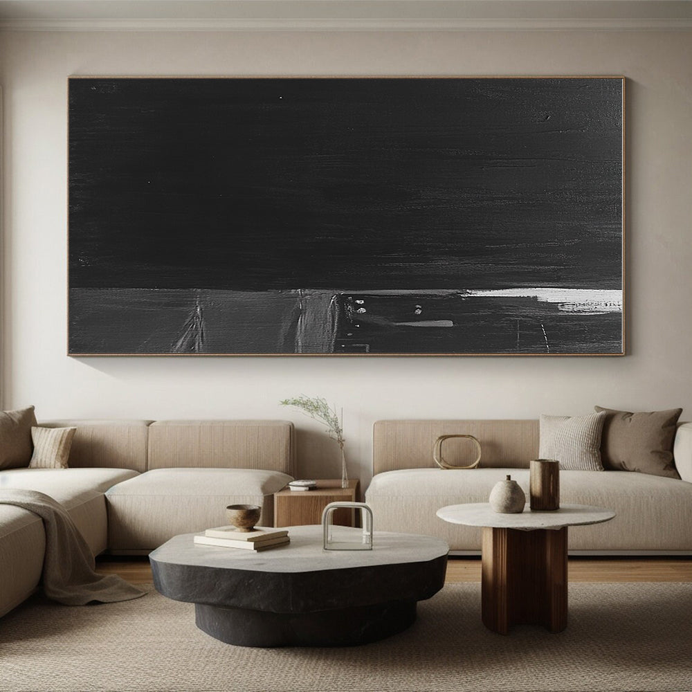 Black and Gray Urban Alley Abstract Painting with Subtle Light GER016