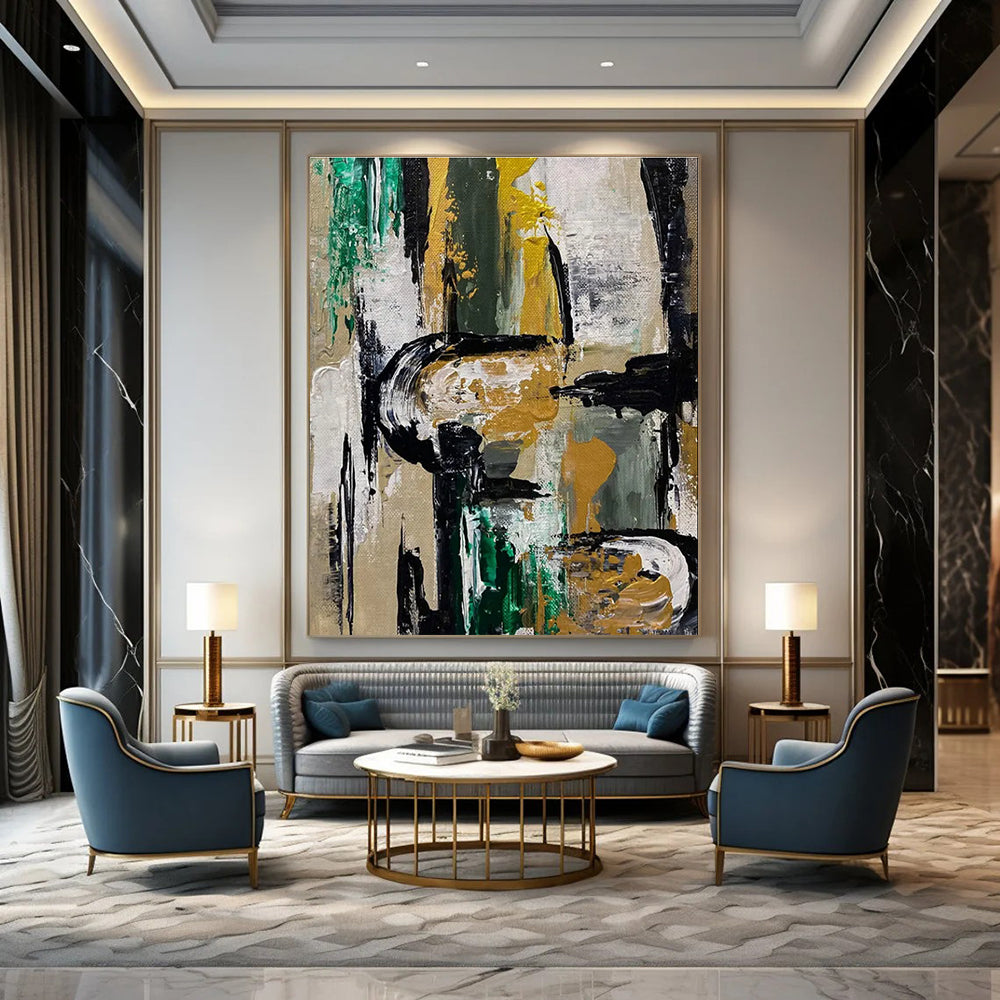 Modern Abstract Painting with Bold Color Blocks ADGE468