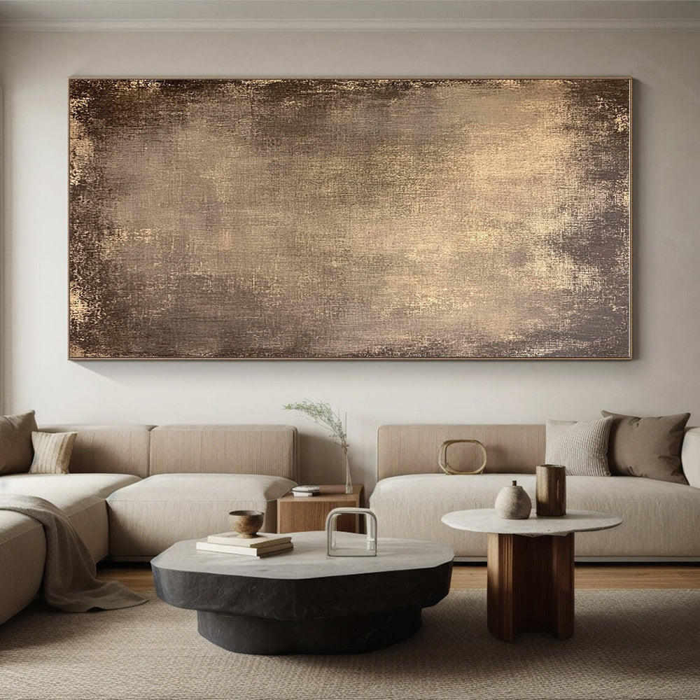 Brown Textured Abstract Painting with Vintage Appeal GER031
