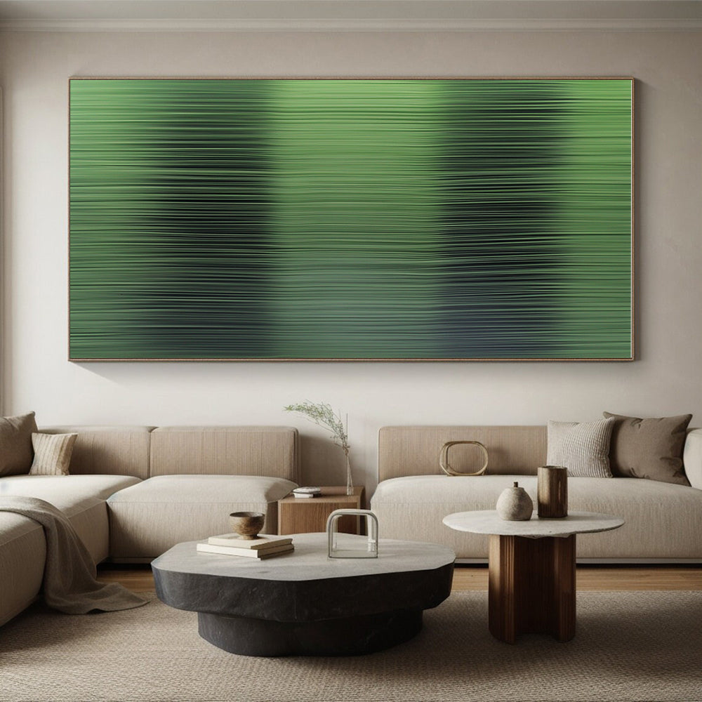 Green Vertical Stripes Abstract Painting GER842