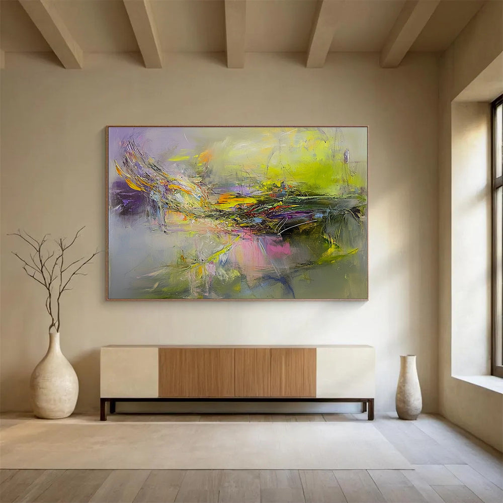 Vibrant Color Fusion Abstract Painting with Bold Strokes DYP463