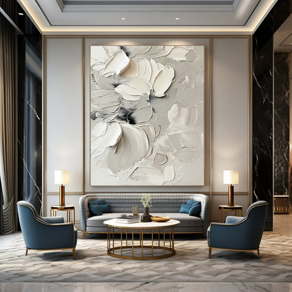 Oversized Abstract Canvases for Dining Room Double - Height Walls & Office Atrium Spaces DLZ0837