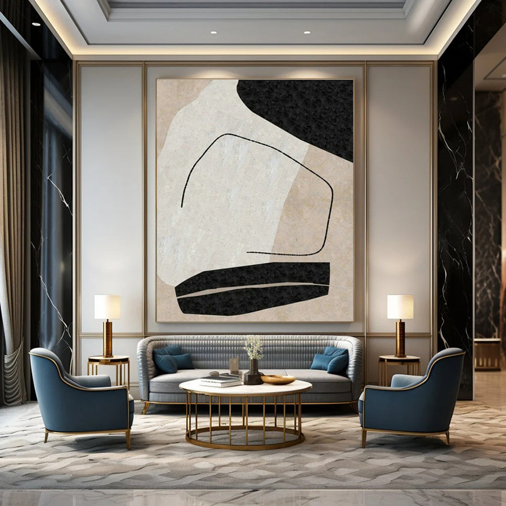Oversized, Custom - Designed Hand Painted Abstract Artwork for Living Room & Dining Room DLZ2049
