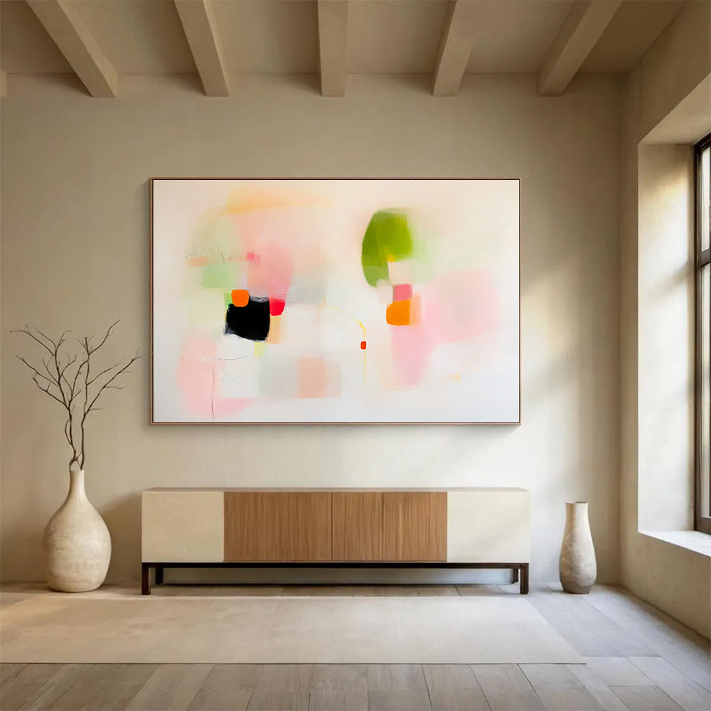 Delicate Abstract Forms Painting with Soft Colors DYP537