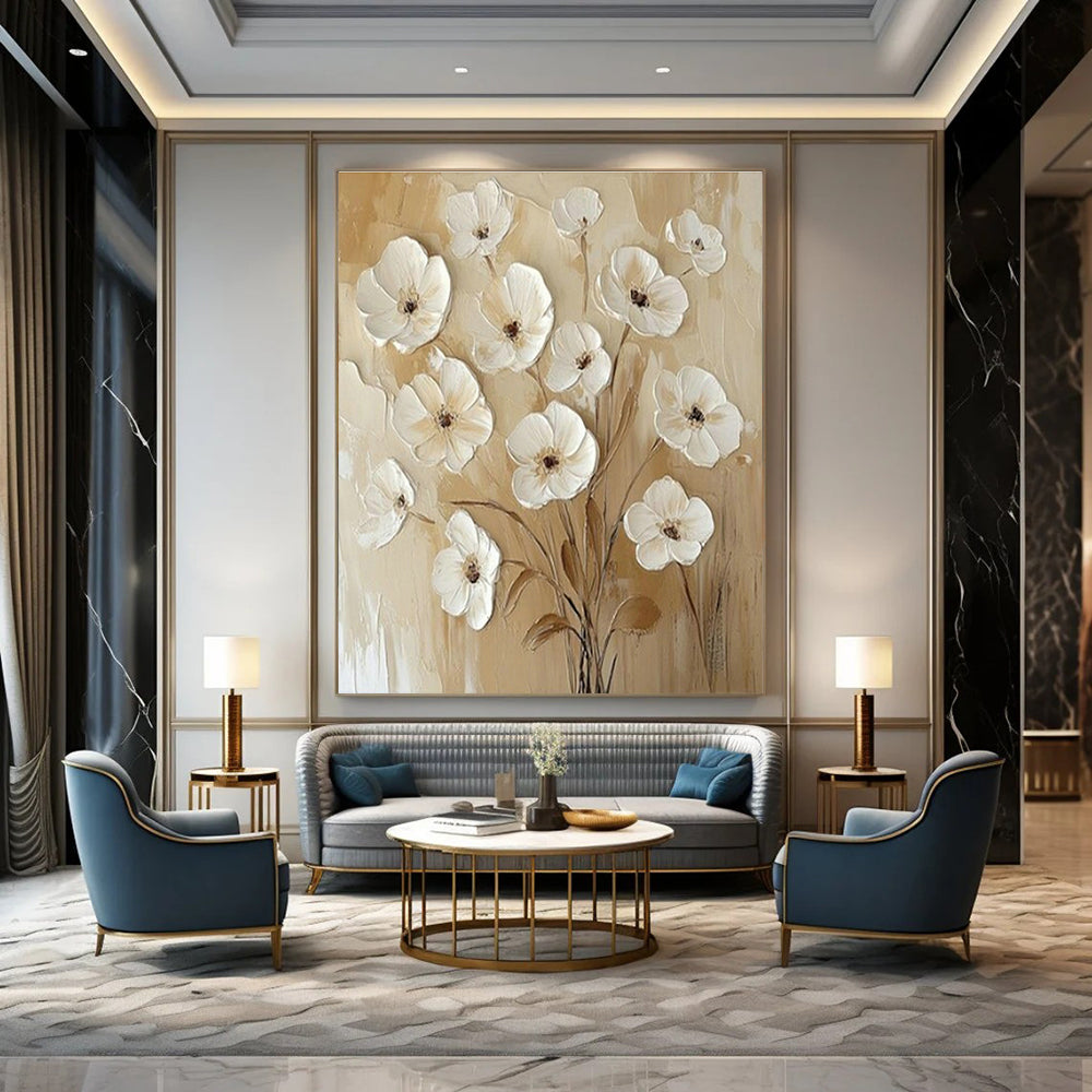 Large Custom Handmade Abstract Canvas for Cottage Bedroom & Living Room DLZ1652