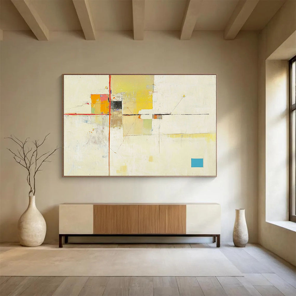Minimalist Color Block Abstract Painting with Subtle Hues DYP490