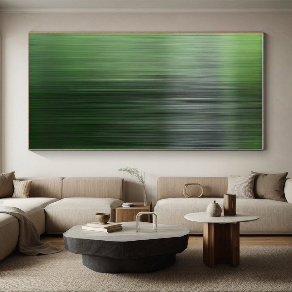 Green Vertical Streaks Abstract Painting GER870
