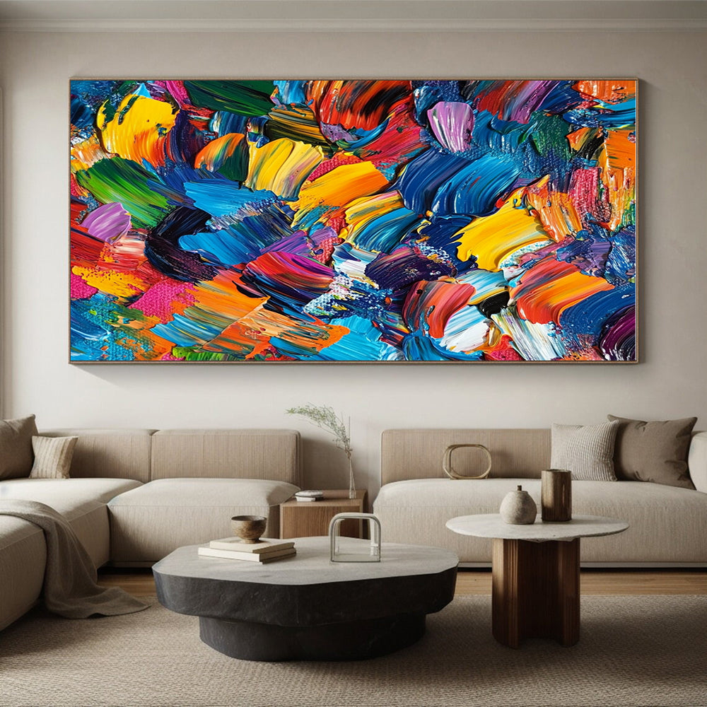 Colorful Palette Knife Abstract Painting with Bold Textures GER405