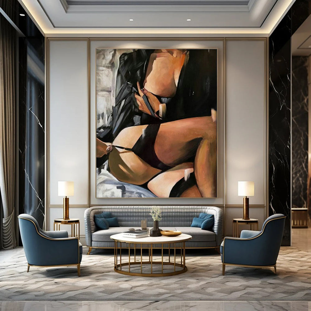 Hand-Painted Abstract Art for Cottage Dining Room & Hallway DLZ2334