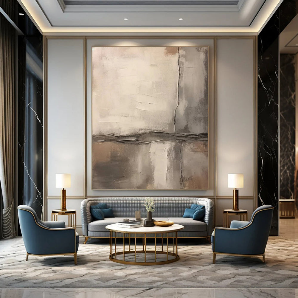 Earthy Tones Abstract Painting with Textured Layers ADGE443