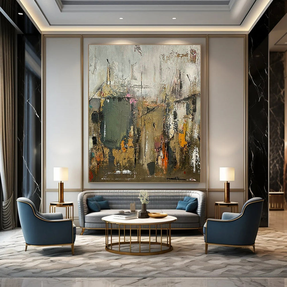 Large Custom Handmade Abstract Wall Art for Hallway and Cottage Living Room DLZ1602