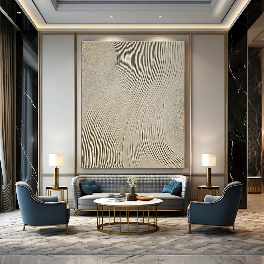 Oversized Custom Handmade Abstract Wall Decor for Cottage Office Meeting Nook Wall and Bedroom Reading Loft Wall DLZ1857