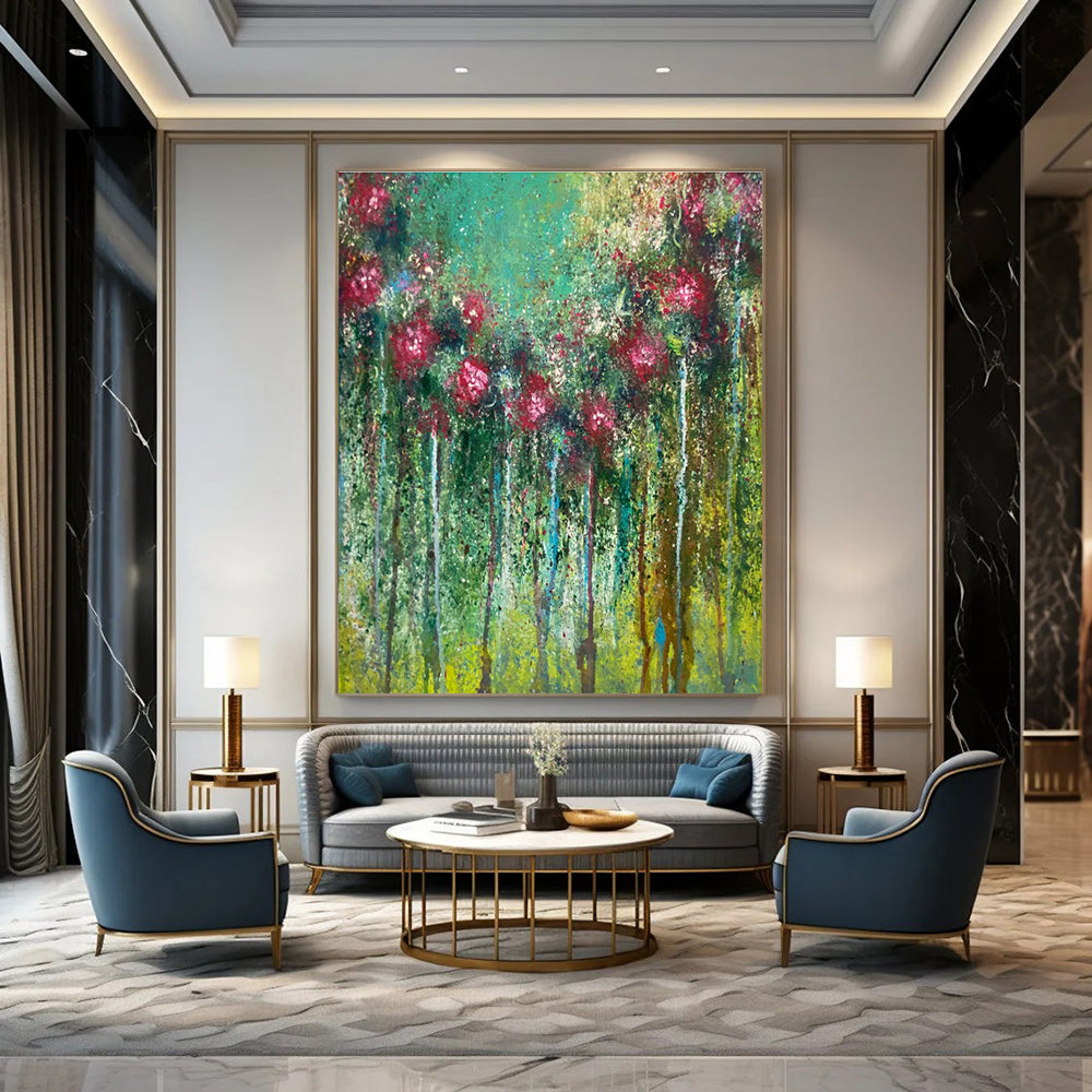 Vibrant Floral - Tree Abstract Painting with Bold Colors ADGE456
