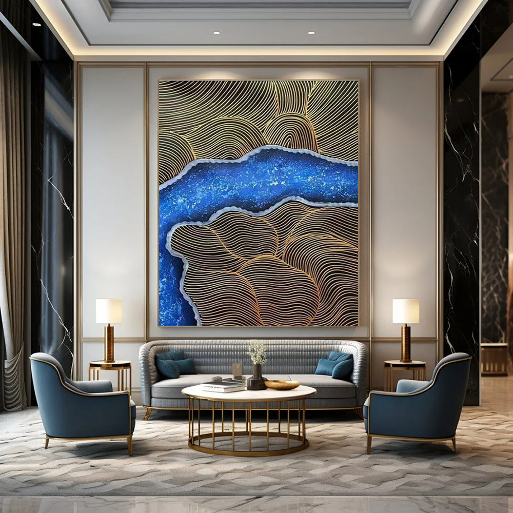 Oversized Handcrafted Abstract Painting for Bedroom & Office DLZ1352