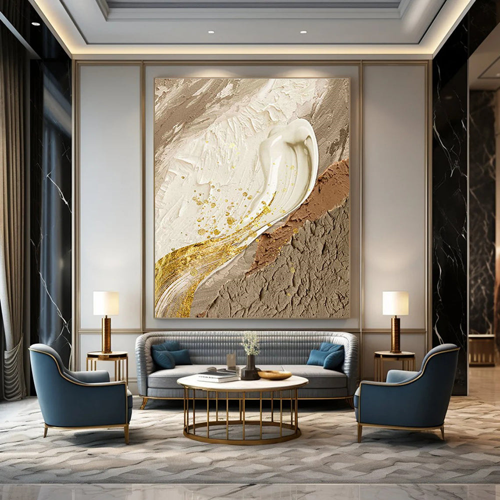 Ginormous Custom-Sized Handmade Abstract Painting for Bedroom & Dining Room DLZ2187