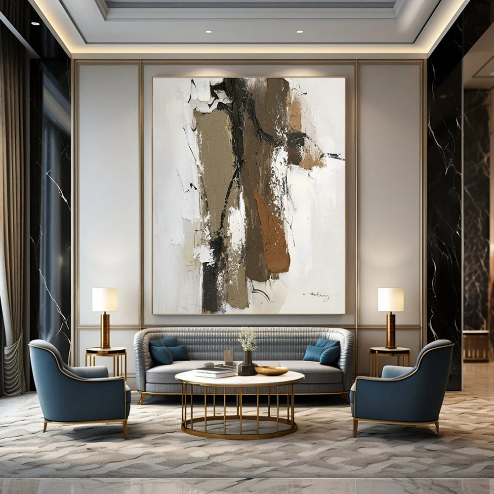 Hand-Crafted Abstract Wall Decor for Cottage Living Room Fireplace Surround and Office Partition DLZ1676