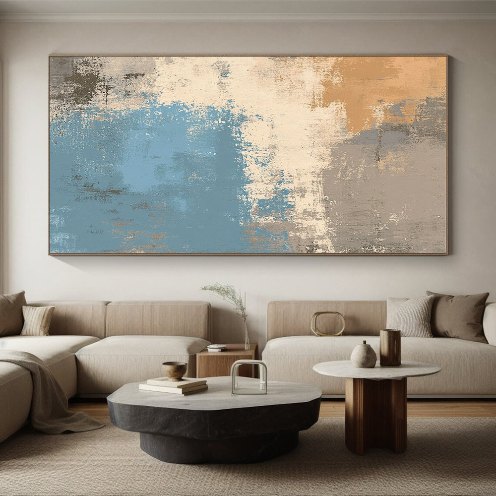 Earthy Tone Abstract with Brown Blue and White GER334