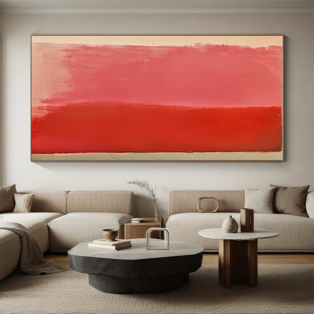 Pink and Red Abstract Painting with Gradual Hues GER133
