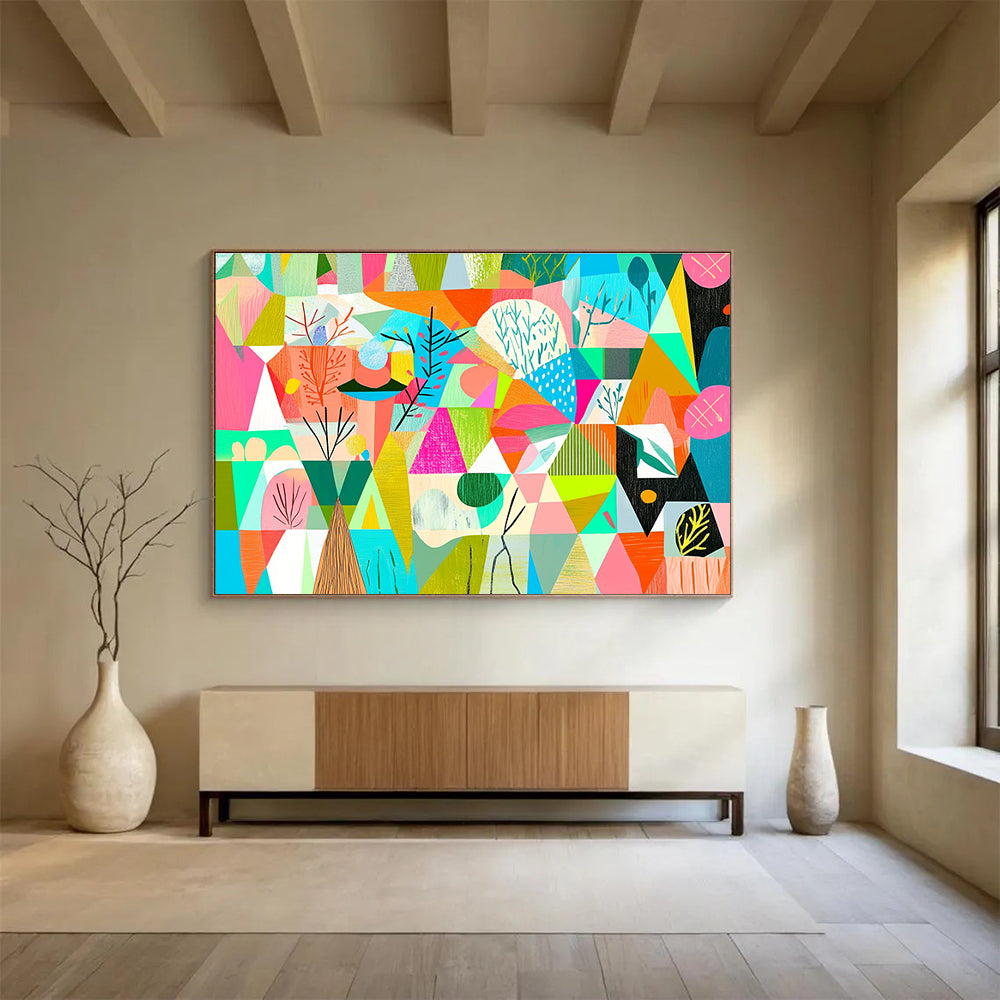 Colorful Geometric Landscape Abstract Painting DYP154