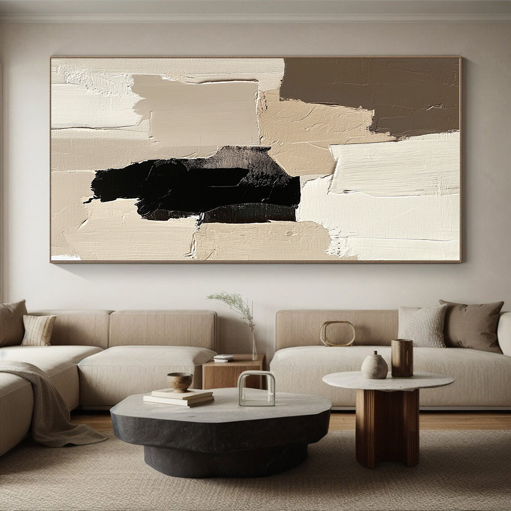Neutral Tones Abstract Painting with Layered Textures GER452