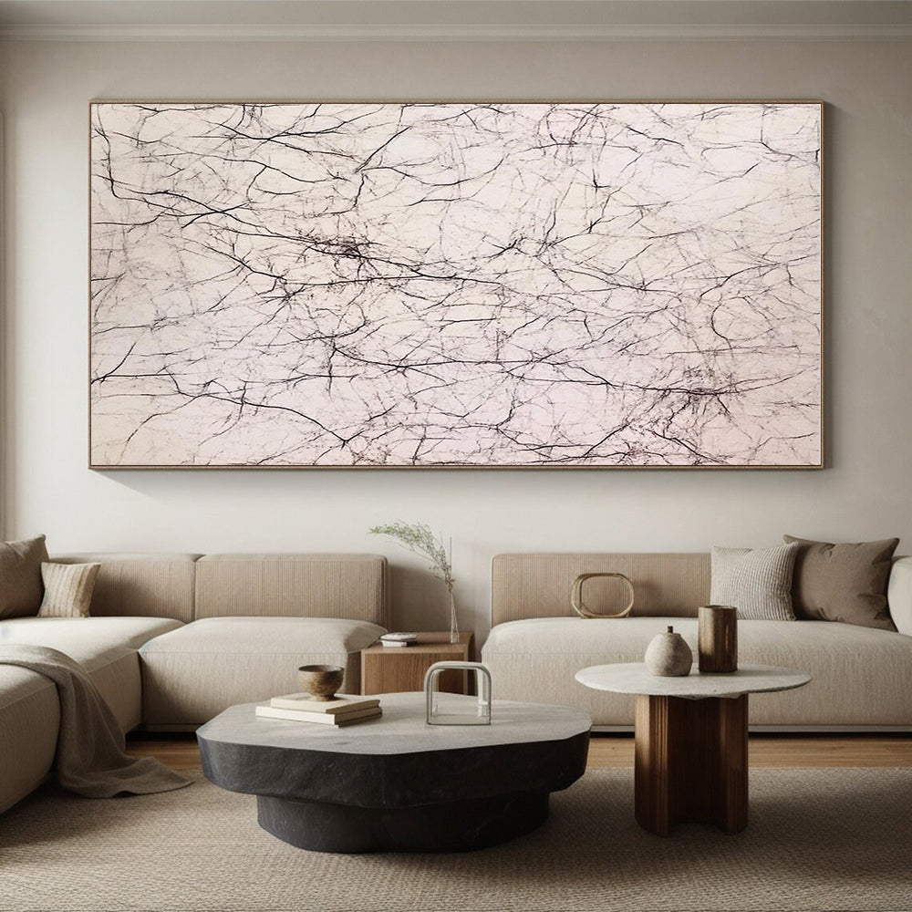 Intricate Black Line Web Abstract Painting GER875