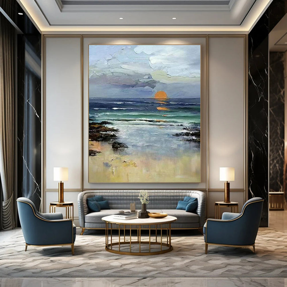 Custom Hand - Painted Abstracts for Office Server Racks & Cottage Living Room Window Screens DLZ0923