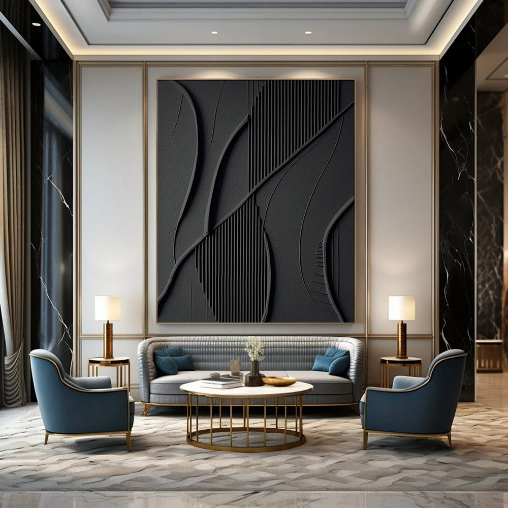 Oversized Custom - Created Hand Painted Abstract Canvas for Cottage and Entryway DLZ2165