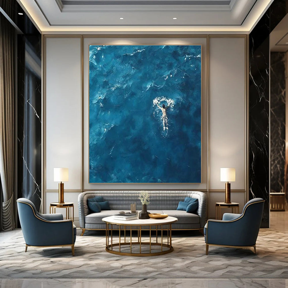 Extra-large Custom Hand-Painted Abstract Canvas for Dining Room Herb Garden and Entryway Plant Stand Wall DLZ1966