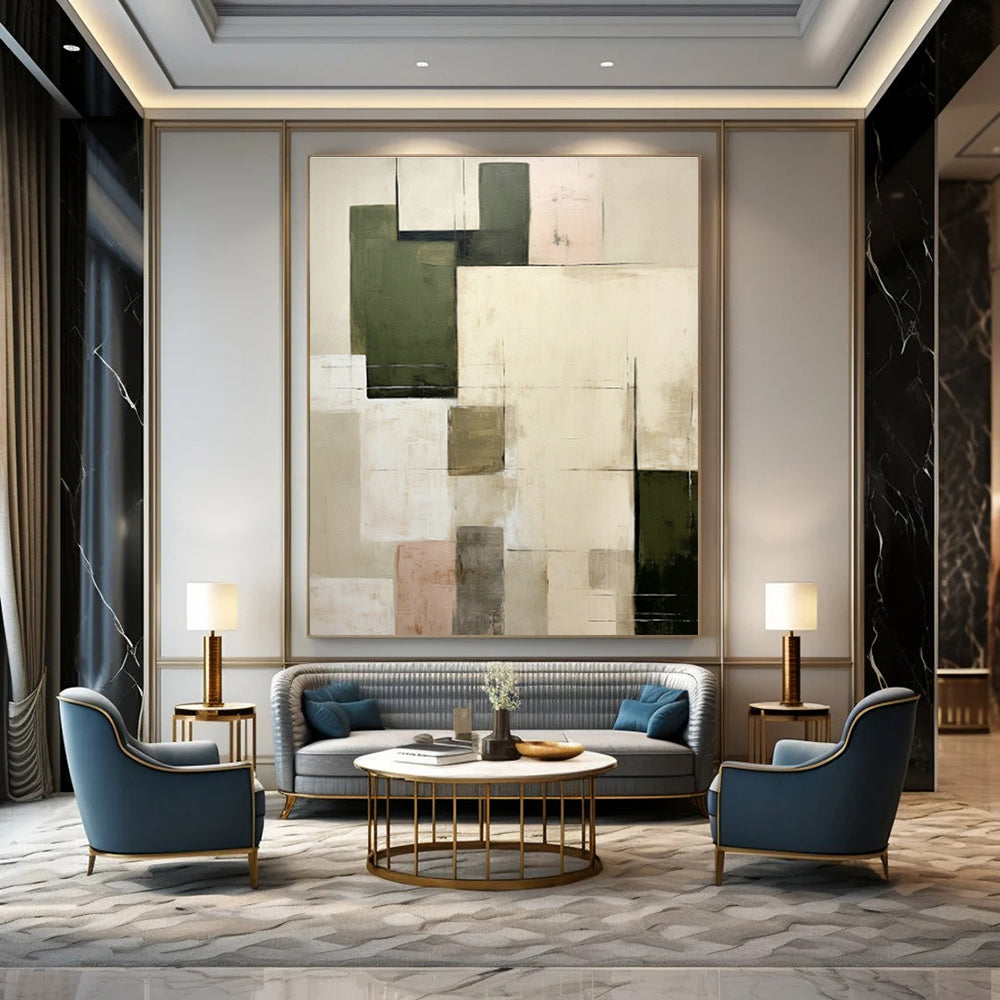 Massive Custom Abstract Paintings for Living Room Home Theaters & Cottage Hallway Bike Storage DLZ0596