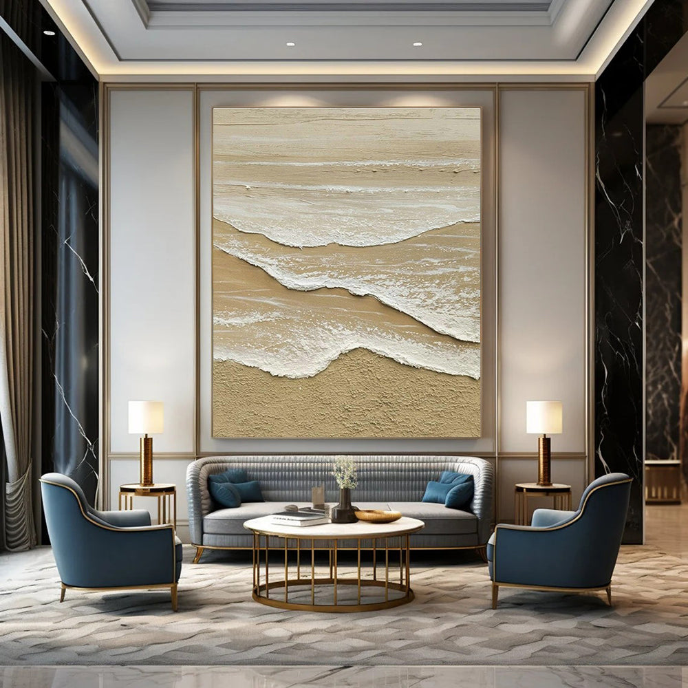Large Customizable Hand-Painted Abstract Canvas for Living Room Window Seat Bay Wall and Bedroom Nightstand Wall DLZ1991