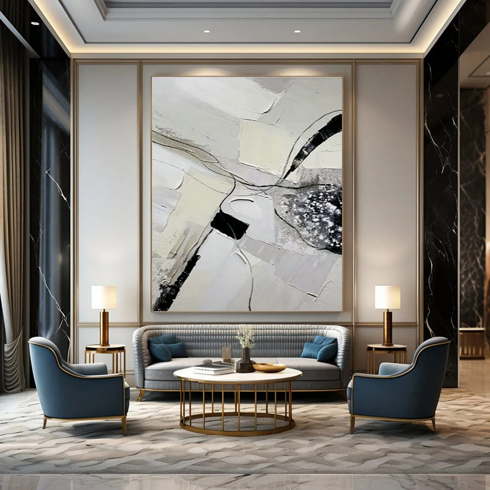 Hand-Crafted Oversized Abstract Painting for Bedroom & Cottage Living Room DLZ1179
