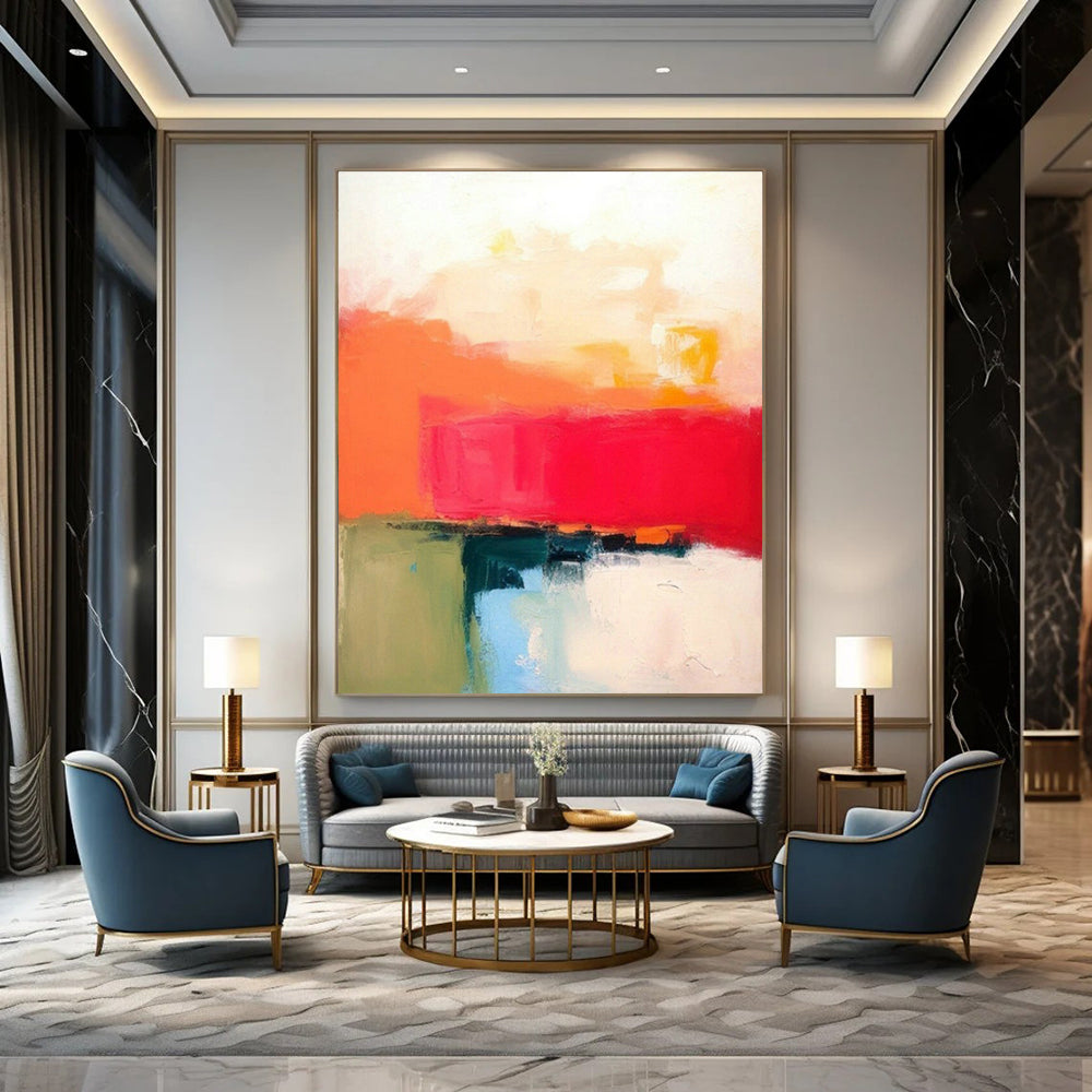 Oversized Custom Handmade Abstract Painting for Bedroom Walk-in Linen Closet Wall and Hallway Umbrella Stand Wall DLZ1926