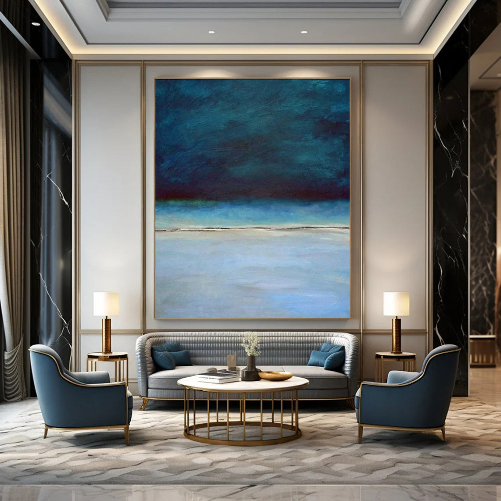 Oversized Abstract Hand - Painted Murals for Office Reception Area Reception Desk Drawer Liners & Bedroom Alcove Window Frame Mullions DLZ0945