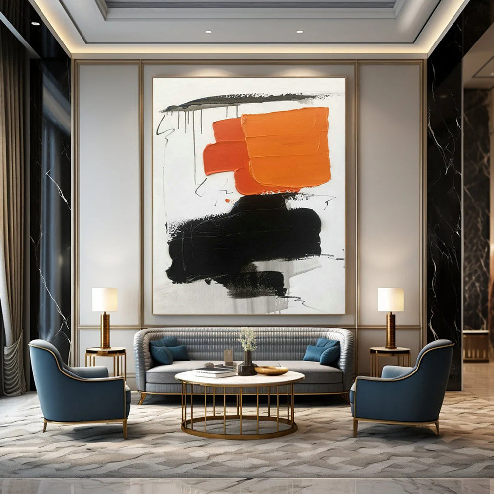 Custom Hand-Painted Abstract Wall Art for Cottage Bedroom Window Seat Alcove and Living Room Media Wall DLZ1684