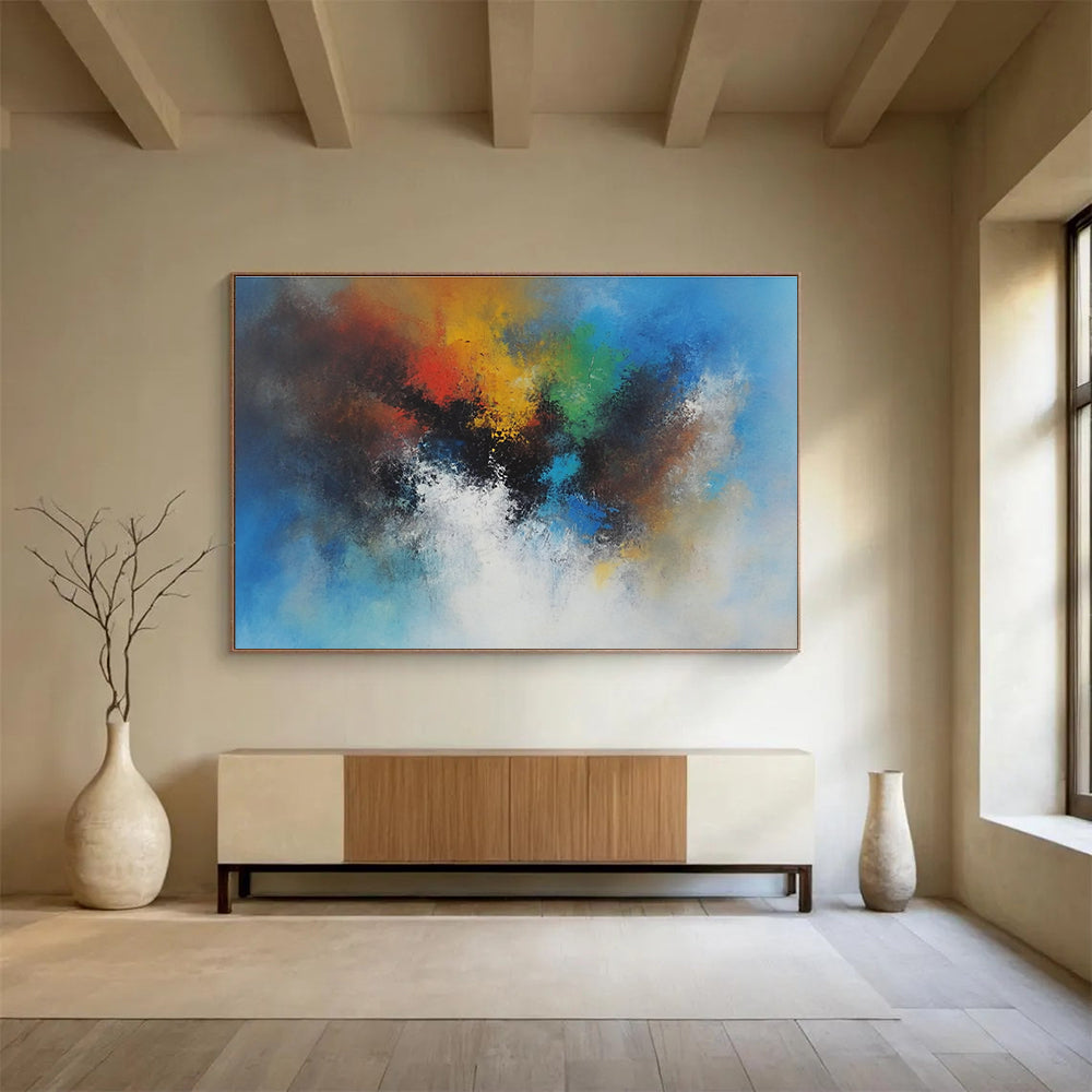 Color Burst Abstract Painting with Vibrant Hues DYP481