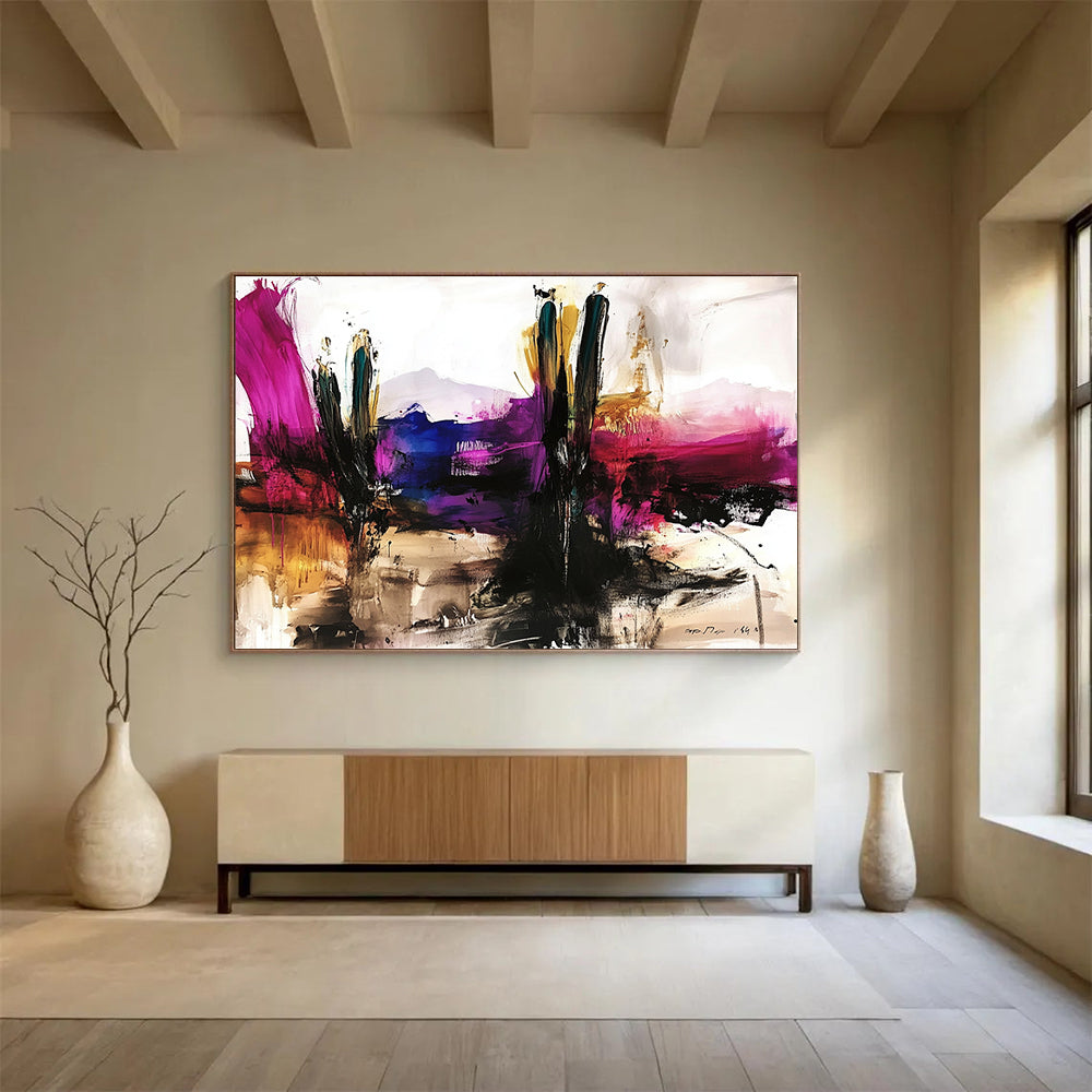Colorful Landscape Abstract Painting with Expressive Brushstrokes DYP207