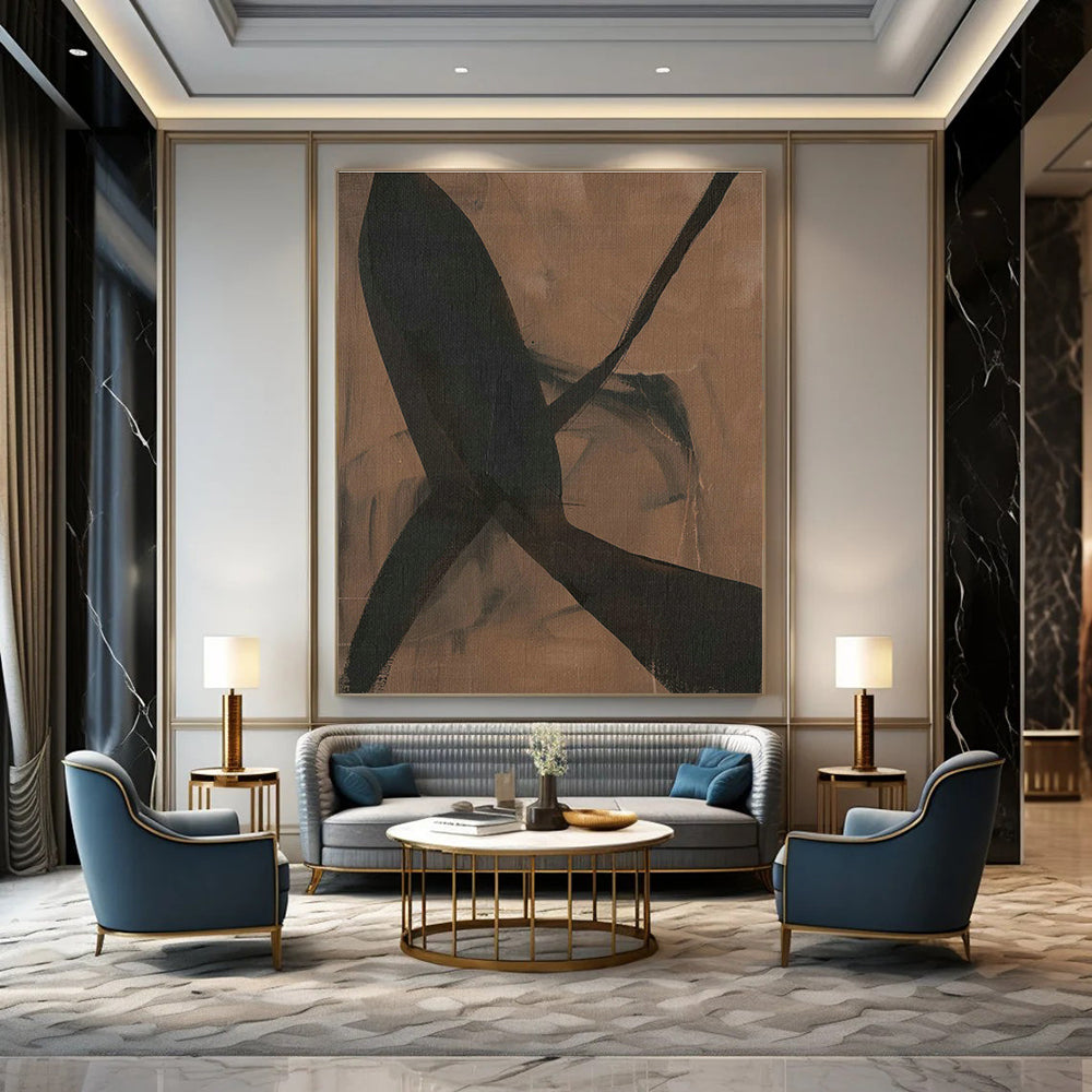 Oversized Handmade Abstract Painting for Bedroom & Dining Room DLZ1163
