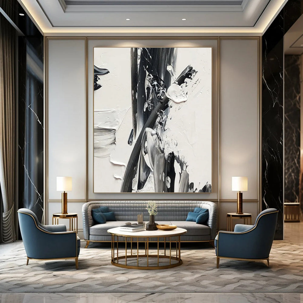 Dramatic Impasto Composition Abstract Painting with Intense Textures ADGE446