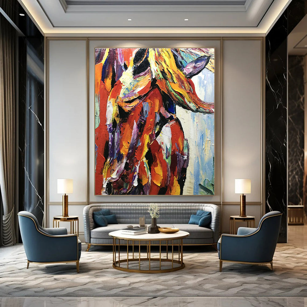 Extra-Large Hand-Painted Abstract Canvas for Cottage Living Room & Bedroom DLZ1279