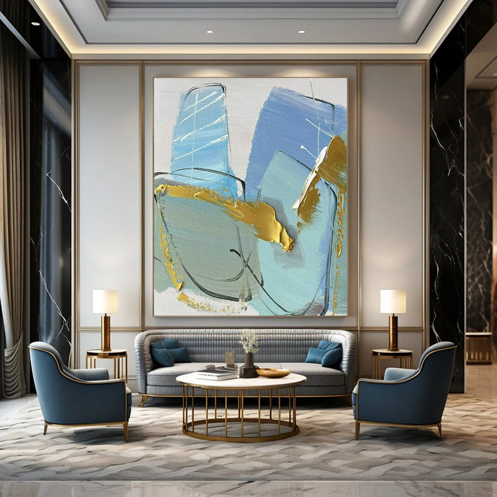 Customizable Handmade Abstract Canvas for Cottage Dining Room Breakfast Nook and Entryway Mudroom DLZ1678