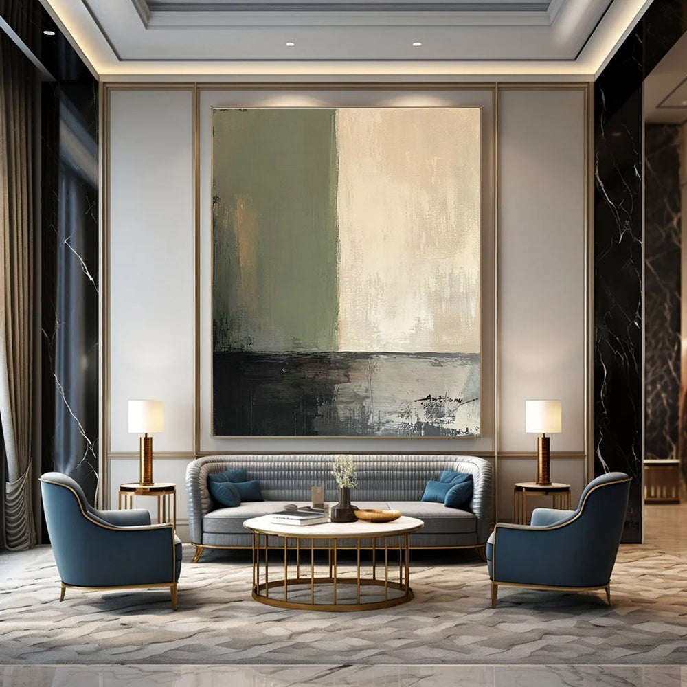 Oversized Hand - Painted Abstract Art for Living Room Open - Shelf Kitchenettes and Cottage Outdoor Showers DLZ0795