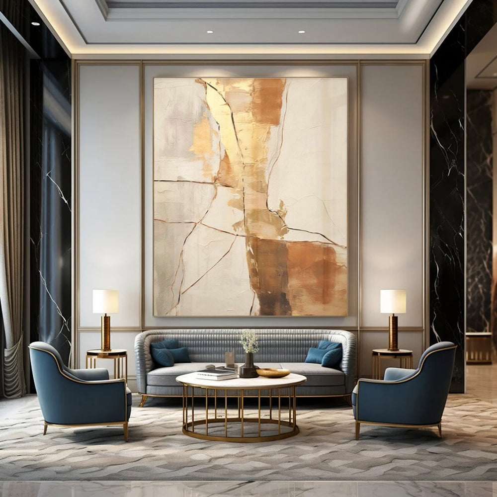 Extra-large Custom Handmade Abstract Painting for Entryway Foyer and Hallway Stairwell Landing Wall DLZ1951