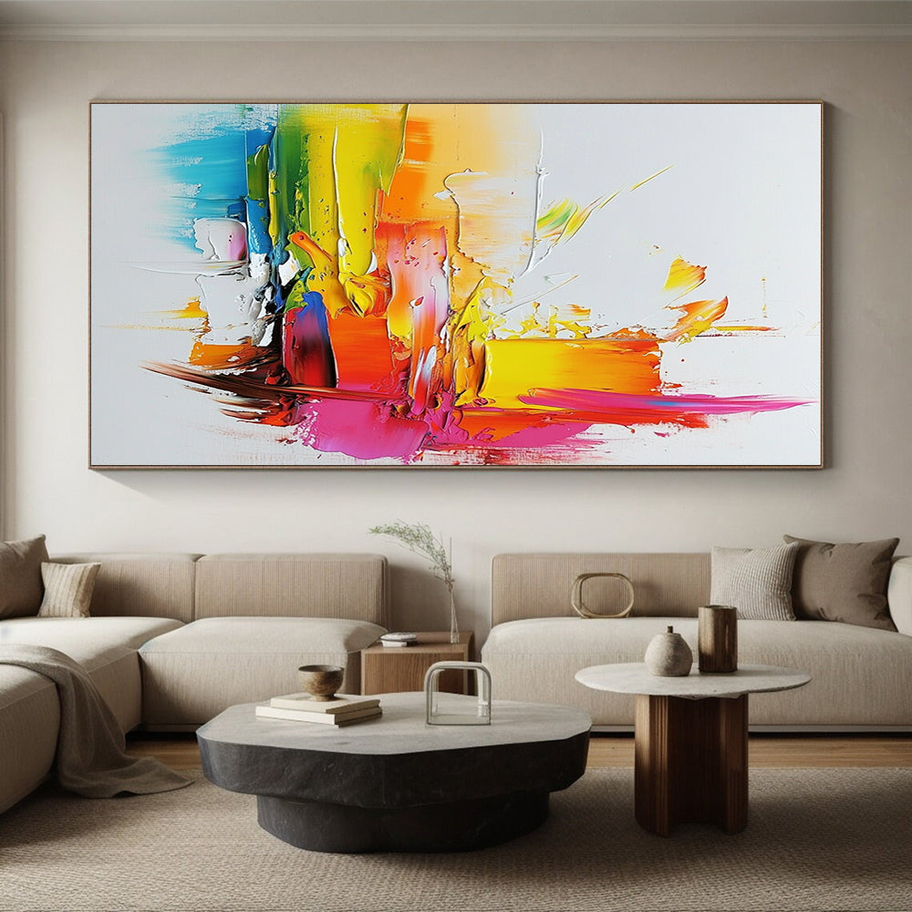 Multicolor Abstract Painting with Thick Textures GER715