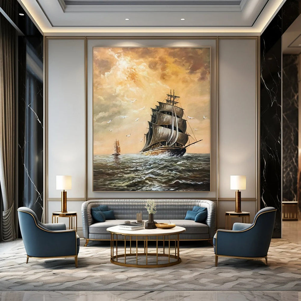 Hand-Painted Abstract Masterpiece for Cottage Bedroom & Hallway DLZ2349